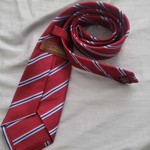 Mens Tasso Elba Striped Necktie tie - Picture 2 of 3